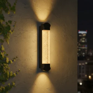 إضاءة جدارية خارجية فاخرة باللون الأسود — إضاءة صفراء
