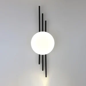 أبليك جداري مودرن أسود بثلاثة أضواء