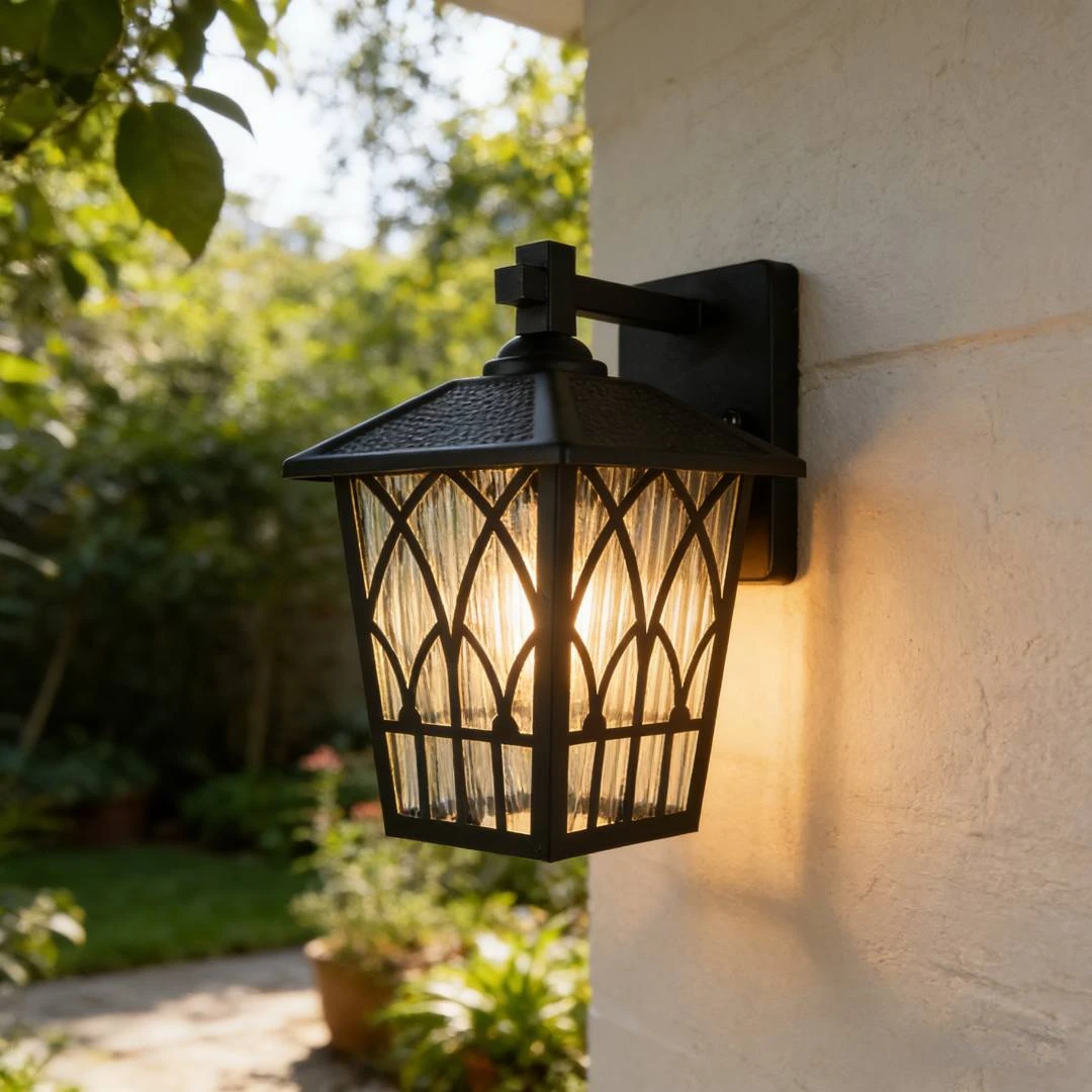 فانوس حائطي خارجي أسود
