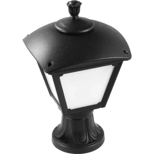 فانوس أرضي من فايبر جلاس زجاجي — أسود مع خارجي أبيض (توفل)