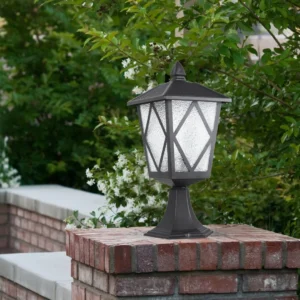 فانوس زجاجي بغطاء أسود (الأفضل)