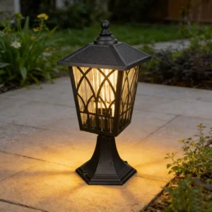 فانوس خارجي زجاجي أسود