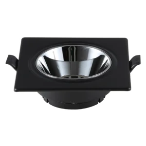 كشاف دفن مفرد بلس متحرك، هيكل حديد وألمنيوم أسود/فضي، مضاد للتوهج، عمق تركيب 7 سم