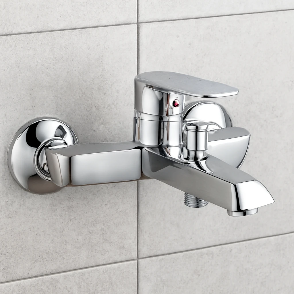 خلاط دش مستدير من سبيكة نحاس وزنك مع طقم سماعة مطلي كروم