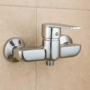Chrome bidet mixer set with round design