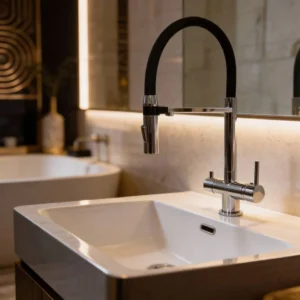 خلاط مطبخ فضي بنظام السحب