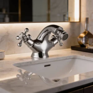 خلاط مغسلة تيتو فضي لامع بطراز كلاسيكي