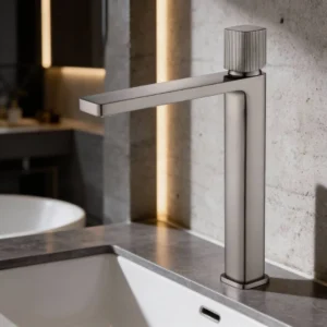 خلاط مغسلة طويل مودرن بمزيج نحاس وزنك — رمادي