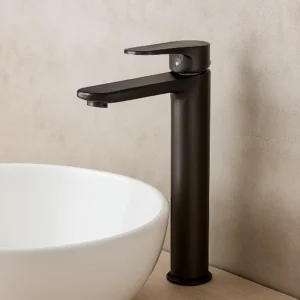 صنبور مغسلة طويل رمادي مع ليات