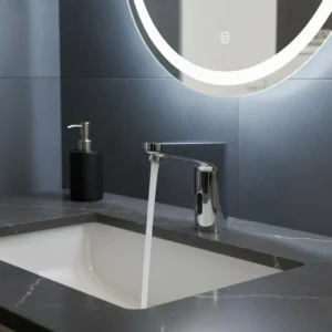 صنبور مغسلة ذكي بمستشعر، جسم نحاسي مطلي كروم ويعمل بالبطارية