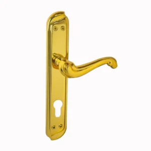 مقبض باب داخلي بمفتاح أسطواني — ذراع منحني بتصميم كلاسيكي فاخر — ملحقات أبواب