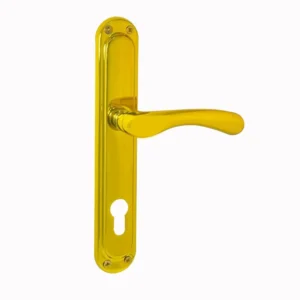 مقبض باب داخلي معدني بتشطيب ذهبي لامع كامل — تصميم فاخر وانسيابي