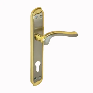 مقبض باب داخلي من المعدن بتشطيب ذهبي ورمادي أنيق — تصميم ثنائي للأبواب السكنية