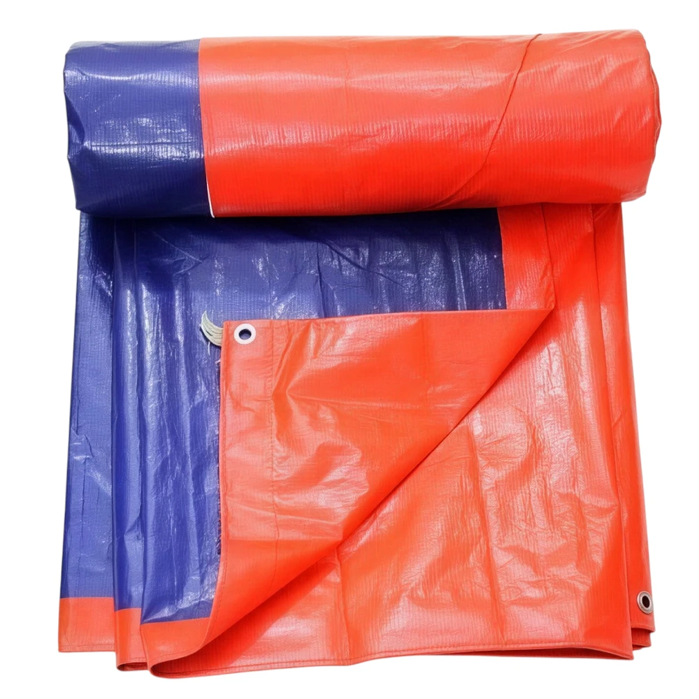 شراع بلاستيكي عالي المتانة للحماية الخارجية — متعدد الاستخدامات ومقاوم للمطر والأشعة الشمسية — تصميم ثنائي اللون