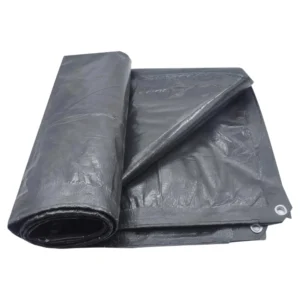 قماش شراع رمادي عالي الجودة للحماية الخارجية مع حلقات بلاستيكية متينة — مقاوم للعوامل الجوية للزراعة والبناء والشاحنات