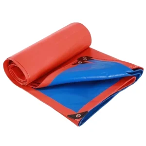 قماش شراعي مقاوم للماء عالي الجودة — وجهان برتقالي وأزرق — غطاء خارجي متين ضد المطر والشمس