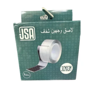 شريط لاصق شفاف مزدوج الوجه — قوي ومتعدد الاستخدامات، قابل للغسل وإعادة الاستخدام | JSA