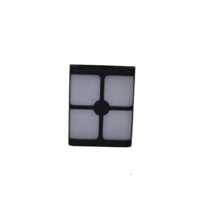 أبليك حائط مستطيل بأربع مربعات — أسود مع إضاءة صفراء