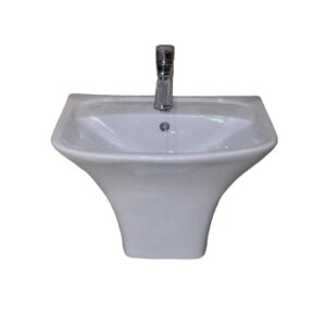 مغسلة دريم قطعة واحدة بلون أبيض سادة