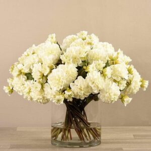 داليا صناعية في مزهرية زجاجية