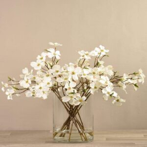 باقة قرانيا صناعية مع مزهرية زجاجية