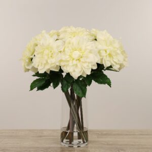 باقة داليا صناعية في مزهرية زجاجية