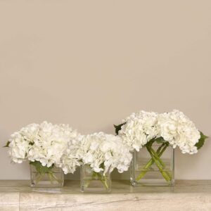 باقة هدرانج صناعي مع مزهرية زجاجية