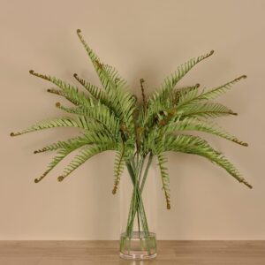 سرخس اصطناعي مزروع في مزهرية زجاجية