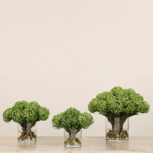 وسادة دبابيس داخل مزهرية زجاجية