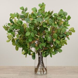 باقة رودودندرون صناعية في مزهرية زجاجية