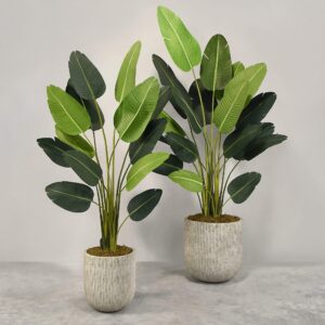 نبات عصفور الجنة الاصطناعي مع أصيص ديكور