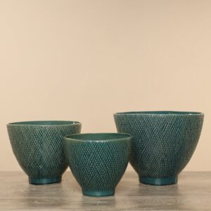 أصيص نباتات خزفي دائري