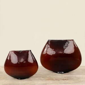 مزهرية زجاجية شفافة