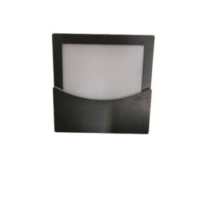 أبليك حائط مربع مقوس أسود مع إضاءة صفراء