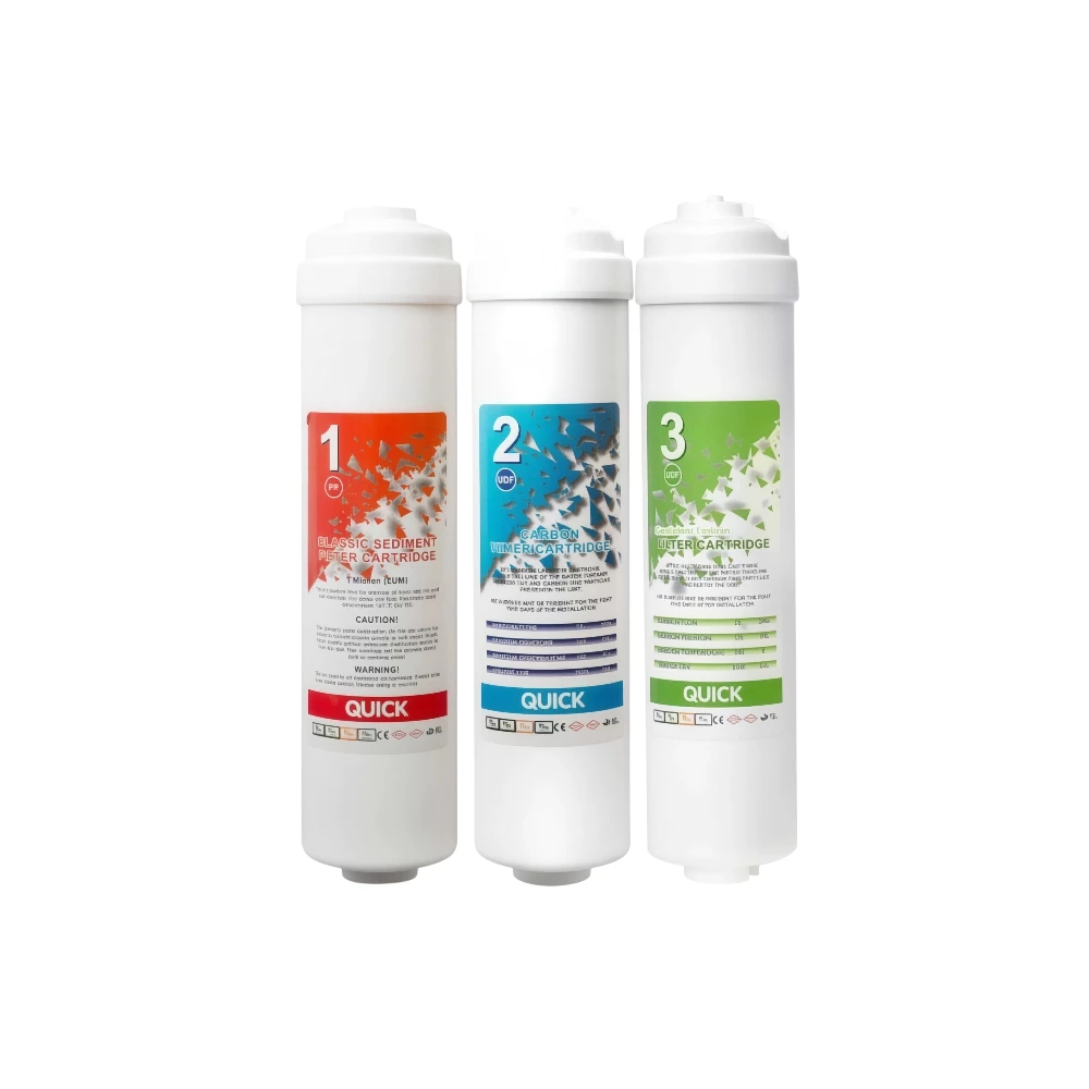 طقم فلاتر مياه كويك بثلاث مراحل — تركيب سريع
