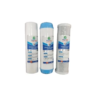 طقم فلاتر مياه ثلاثي المراحل من جولد ماكس: فلتر رواسب، كربون بلوك، كربون حبيبي