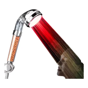 فلتر دش مضيء مع تدفق ماء ملون — تنقية مياه الاستحمام ومؤشر بصري متعدد الألوان