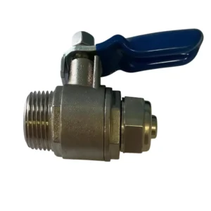 صمام تغذية مياه بتركيب شامل ومقبض معدني فضي للتحكم بالماء