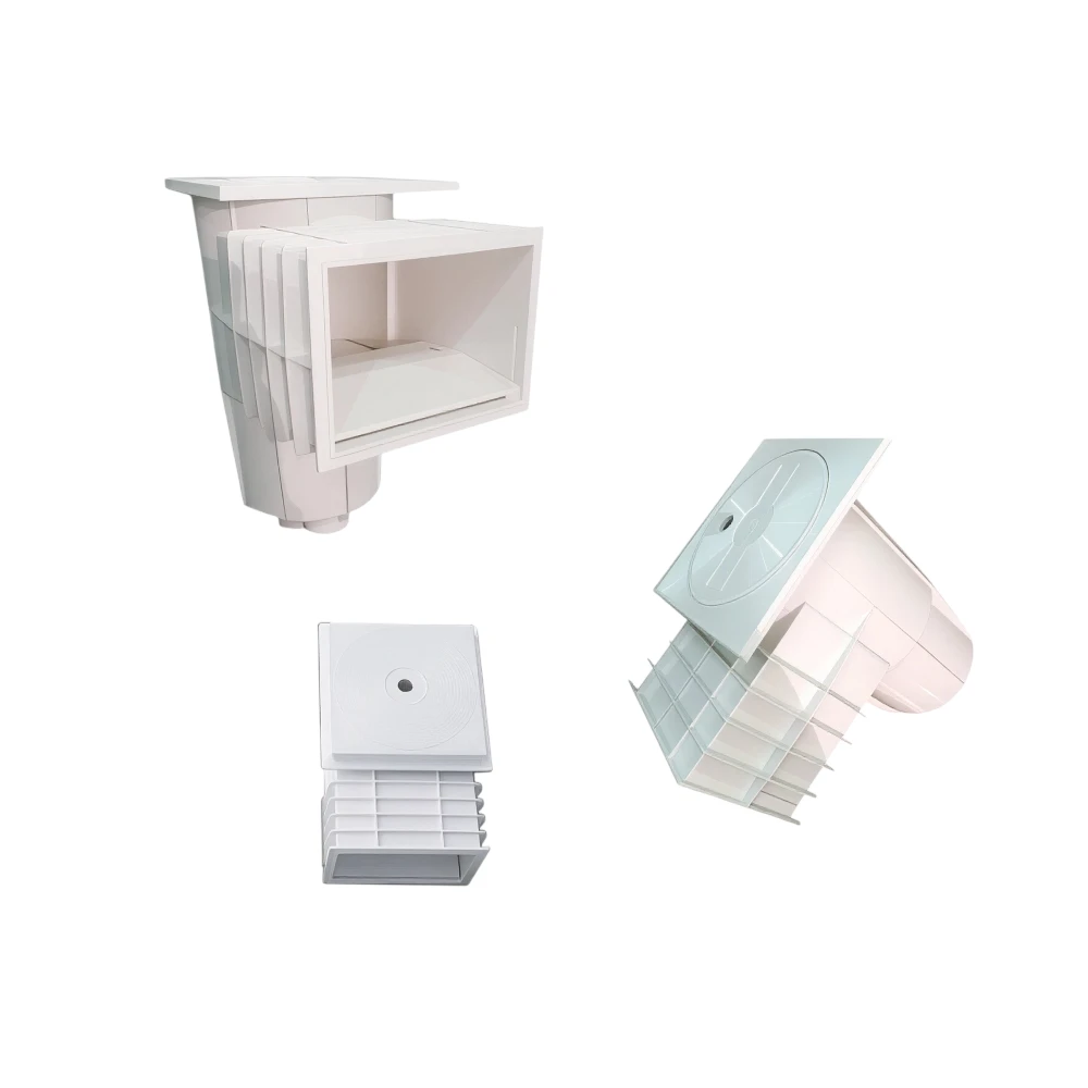 اسكيمر جداري للمسبح — جامع الشوائب السطحية بهيكل بلاستيكي أبيض متين