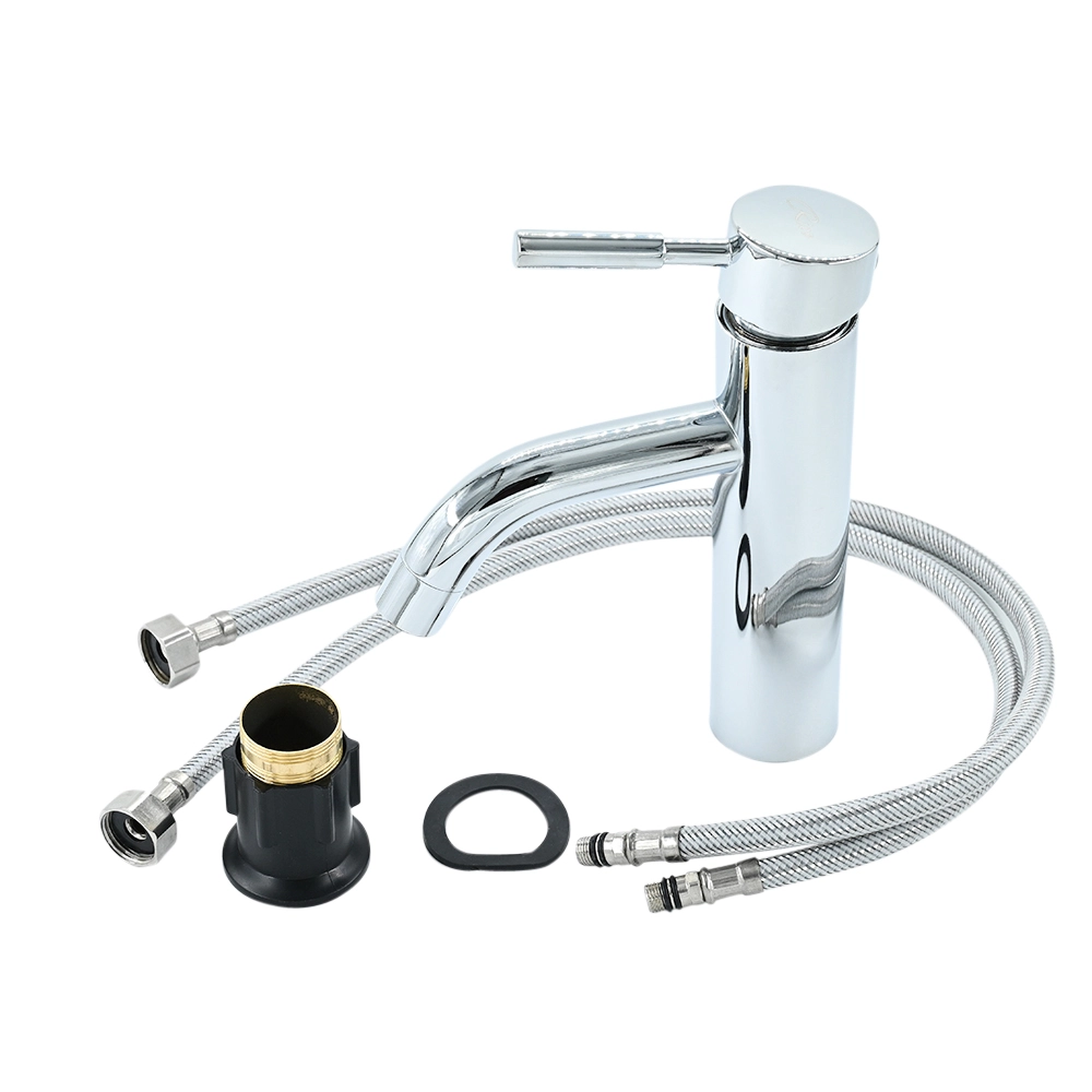 خلاط مغسلة بمقبض واحد — تصميم أنيق من النحاس المطلي بالكروم المقاوم للصدأ | Sanitary