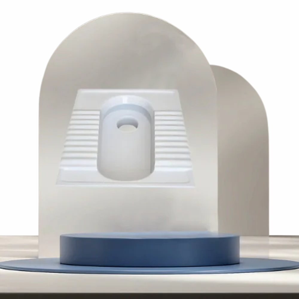 مرحاض أرضي عربي من الخزف السعودي — أبيض