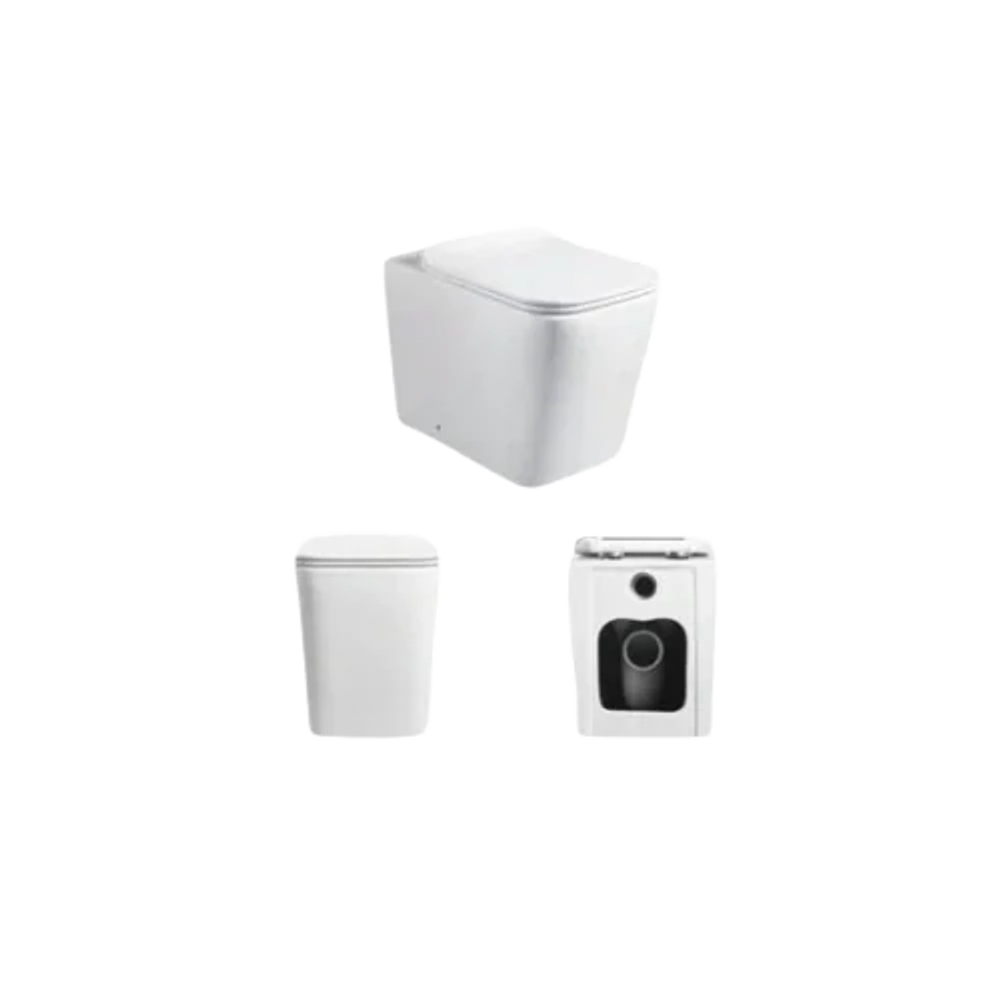 كرسي حمام معلق بتصميم مربع من فيتا — أبيض