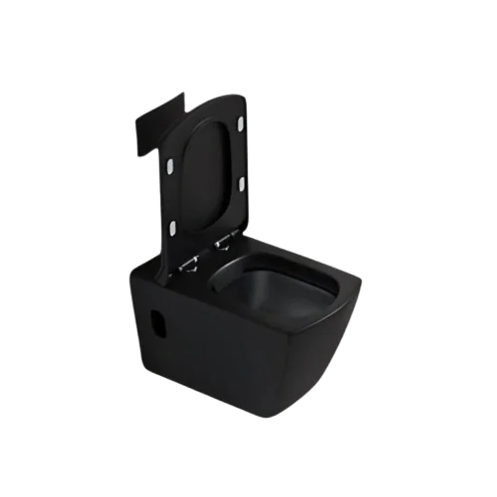 كرسي حمام معلق بشكل مربع — ستامينا (أسود)