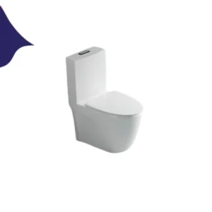 مرحاض قطعة واحدة أرضي بتصميم عصري - أبيض