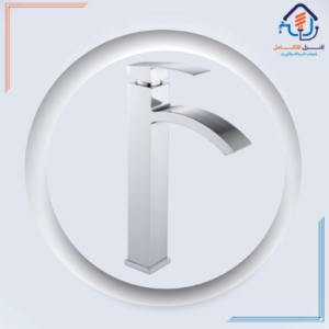 صنبور مغسلة طويل بتصميم أنيق - أسود مقاوم للصدأ