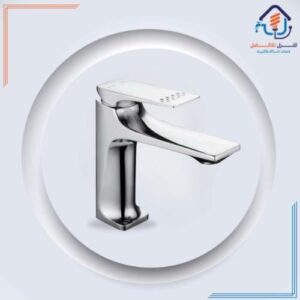 صنبور مغسلة وسط بتصميم فاخر وطلاء كرومي مقاوم للصدأ