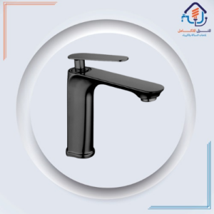 صنبور مغسلة قصير مقاوم للصدأ بتصميم فاخر — أسود