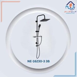 عامود دش مربع مع رأس ودش يدوي — أسود مطفي