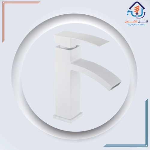 حنفية مغسلة قصيرة مضادة للصدأ — أبيض فاخر