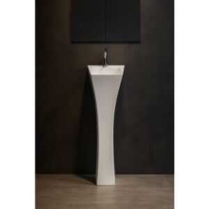 مغسلة حمام عصرية بتصميم برميل — أبيض